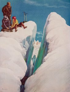 Bresprekken, Fjellklatringstragedien, tegning av Alfred Bestall (1892–1986) fra The Tatler, nr. 1366, 31. august av Alfred Edmeades Bestall