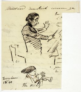 Skisser av dirigent og trompetist av Alfred Edward Chalon