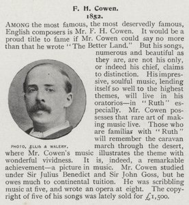 Frederic Hymen Cowen , britisk pianist, dirigent og komponist (s/hv-foto)