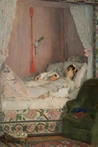 En mor, ca. 1870 (olje på panel) av Alfred Emile Stevens