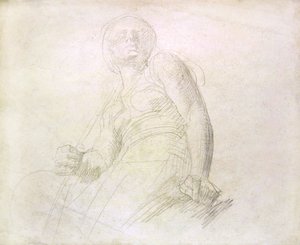 Studie av en figur, ca. 1850 (blyant på papir)