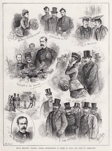 Royal Military College, Oxford, utdeling av priser av HRH Duke of Connaught (gravering) av Alfred Gish Bryan