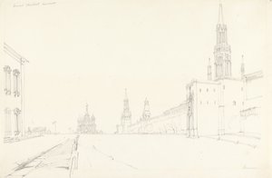 Moskva, 1827 (grafitt på papir) av Alfred Gomersal Vickers