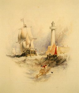 Ramsgate Harbor (akvarell) av Alfred Gomersal Vickers