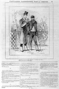 Parisiske fantasier av A. Grévin: "" klager: du har en sjarmerende kvinne... en kvinne som elsker deg..." _ "" Ja, men her er: hun er min kone""". I "" Le charivari"", den 18/03/1882. av Alfred Grevin