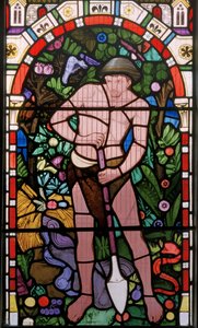 Drapet på Abel av broren Kain, ca. 1866 (farget glass)