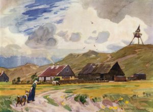 Denmark: Gamla Skagen (colour litho) av Alfred Heaton Cooper
