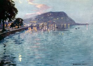 Minehead av Moonlight (farge litho) av Alfred Heaton Cooper