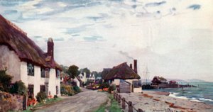 Porlock Weir (farge litho) av Alfred Heaton Cooper