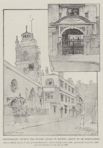 Cripplegate Church, Burial Place of Milton, i ferd med å bli revet