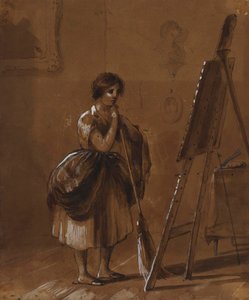Kunstnerens atelier. Kritikeren. av Alfred Jacob Miller