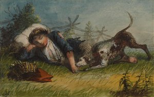 Tiggergutt og hunden hans av Alfred Jacob Miller