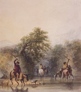 Breaking Trail to Escape from Indians, ca. 1837 (akvarell på papir) av Alfred Jacob Miller