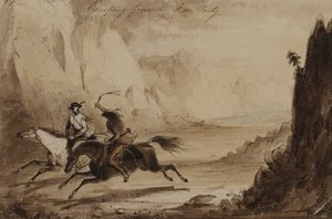 Flukt fra en krigsekspedisjon av Alfred Jacob Miller