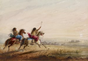 Indianske jenter: kappløp av Alfred Jacob Miller