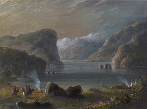 Innsjøscene av Alfred Jacob Miller