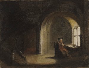 Mann sittende ved et vindu av Alfred Jacob Miller