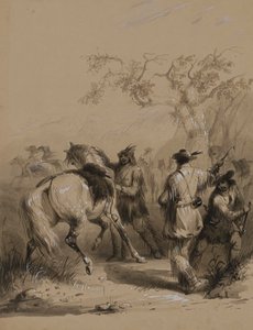 Forberedelser til en bisonjakt av Alfred Jacob Miller