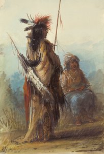 Shoshones, Green River, ca. 1837 (blyant, penn og blekk og vask på papir) av Alfred Jacob Miller