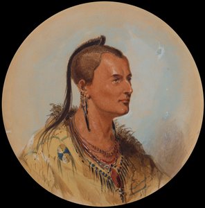 Sioux Brave, ca. 1837 (blyant, akvarell og gouache på papir) av Alfred Jacob Miller