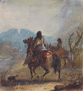 Sioux Women, Cut Rocks in the Distance, ca. 1837 (blyant, akvarell og gouache på papir) av Alfred Jacob Miller