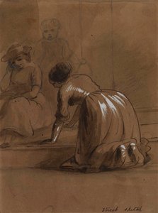 Gateskisse. Vasketrinn av Alfred Jacob Miller