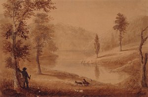 Svanesjøen, ca. 1837 (akvarell på papir) av Alfred Jacob Miller