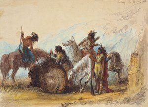 Taking the Hump Rib, ca. 1858 (blyant, akvarell og gouache på papir) av Alfred Jacob Miller
