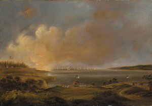 Slaget ved Fort McHenry av Alfred Jacob Miller