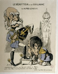 DEN FRANSK-PRØYSSKE KRIGEN: Karikatur av Wilhelm I av Preussen og Napoleon III av Frankrike…