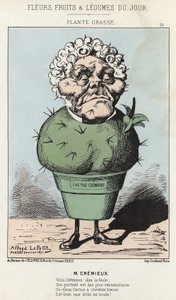 Grasse Plant: Tegneserie om Adolphe Crémieux - ill. fra 25/02/1871 i "Dagens blomster, frukt og grønnsaker" av Alfred Le Petit