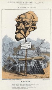 La Potato: Tegneserie om Dorian - ill. fra 20.01.1871 i "Dagens blomster, frukt og grønnsaker" av Alfred Le Petit