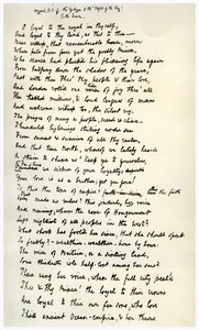Originalt manuskript av epilogen til kongens idyller, c1872. av Alfred Lord Tennyson