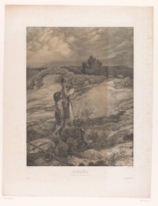Hagar og Ismael i ørkenen Ismaël (Musée du Luxembourg) (tittel på objekt) av Alfred Louis Bahuet