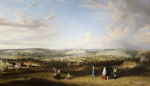 Stroud fra nær Rodborough Fort, Gloucestershire av Alfred Newland Smith