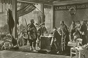 Innmeldingen av frivillige, 1870 (dypptrykk) av Alfred Paul Marie Richemont