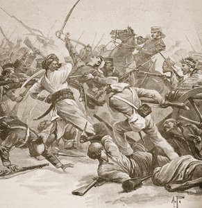 'It was Bayonet to Bayonet', illustrasjon fra 'Battles of the Nineteenth Century' av Archibald Forbes, GA Henty og major Arthur Griffiths av Alfred Pearse
