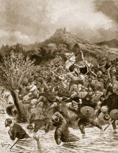 Kong Penda drept i Winwaedfield, 655, illustrasjon fra 