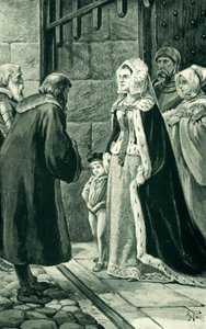 Dronning Margaret, enken etter James IV, trosser adelen av Alfred Pearse