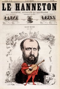 Kabineren fra mai 1867. Tegneserie av Charles Gounod (1818 - 1893), fransk komponist. av alfred le Petité. av Alfred Petit