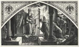 Otto III ved graven til Karl den Store (gravering)