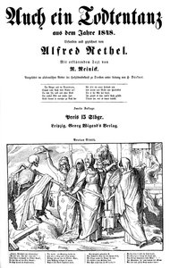 Totentanz 1848: Døden sendes til jorden av Alfred Rethel