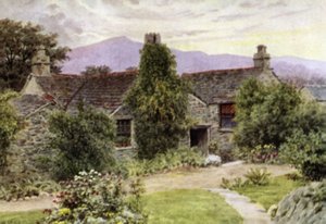 Dove Cottage, Grasmere (farge litho) av Alfred Robert Quinton