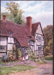 Havington, nr Evesham, Worcester, fra The Cottages and the Village Life of Rural England utgitt av Dent & Sons Limited av Alfred Robert Quinton