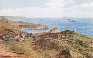 Lulworth Cove, ovenfra (farge litho) av Alfred Robert Quinton