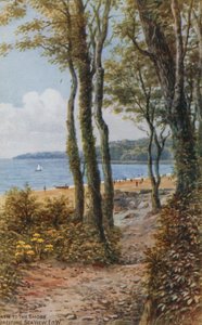 Sti til kysten, havutsikt, Isle of Wight av Alfred Robert Quinton