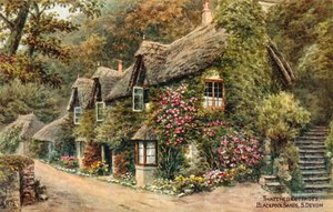 Thatched Cottages, Blackpool Sands, S Devon av Alfred Robert Quinton
