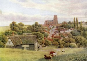 The Church on the Hill, Kersey, Suffolk av Alfred Robert Quinton