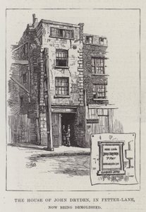 The House of John Dryden, i Fetter-Lane, blir nå revet av Alfred Robert Quinton