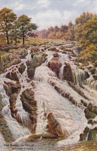 The Swallow Falls, Bettws-Y-Coed (farge litho) av Alfred Robert Quinton